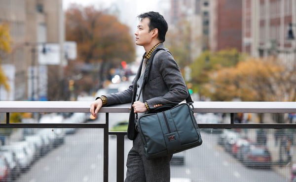 Profile shot of a person carrying a Pilot.